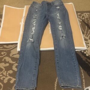 Aeropostale Blue Distressed Skinny Jeans